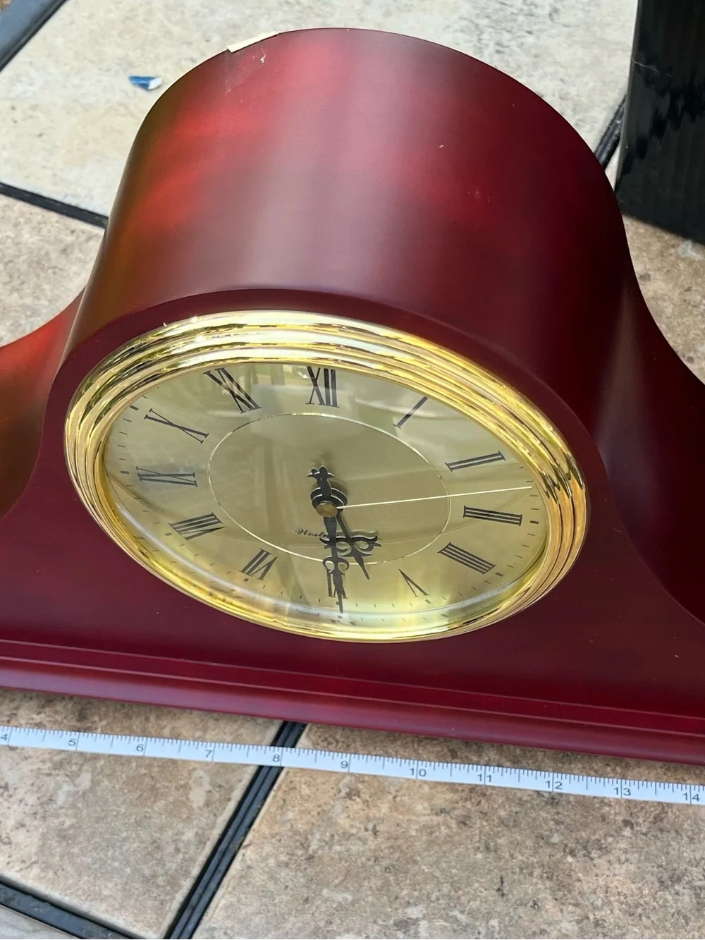 New vintage cherry colored Battery Operated Westminster mantle clock
